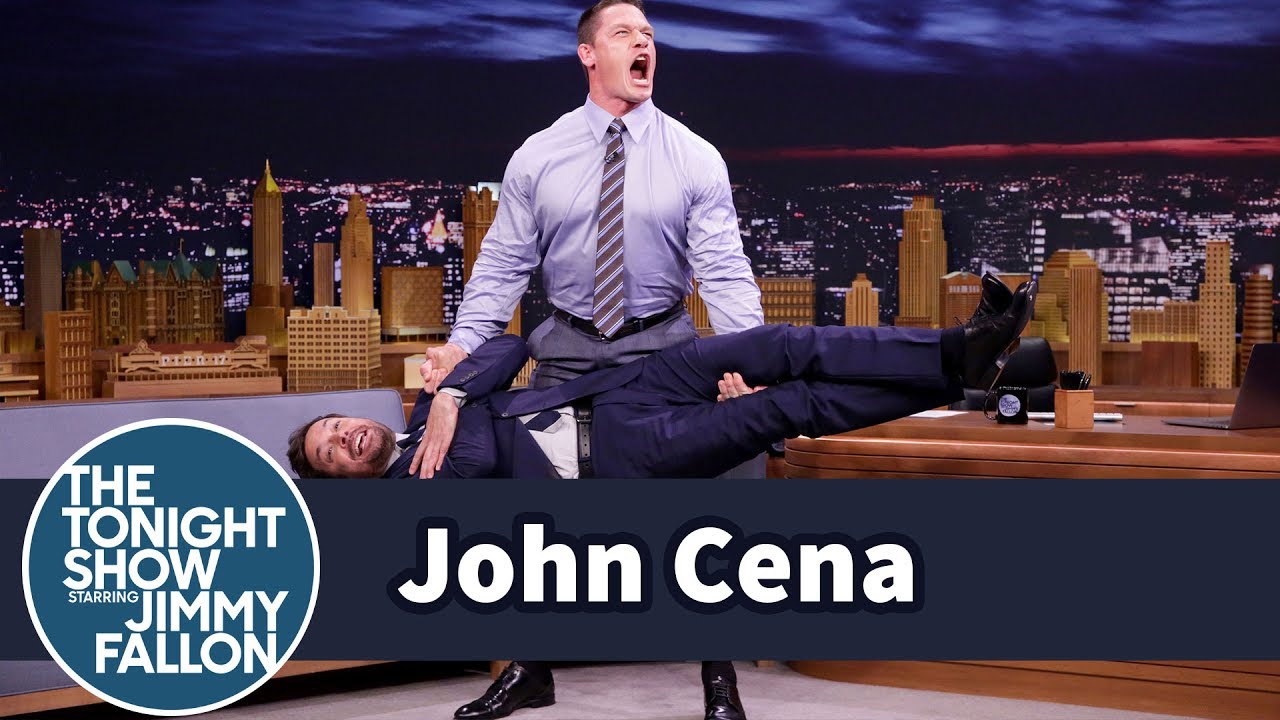 Watch John Cena Deadlift Jimmy Fallon On The Tonight Show