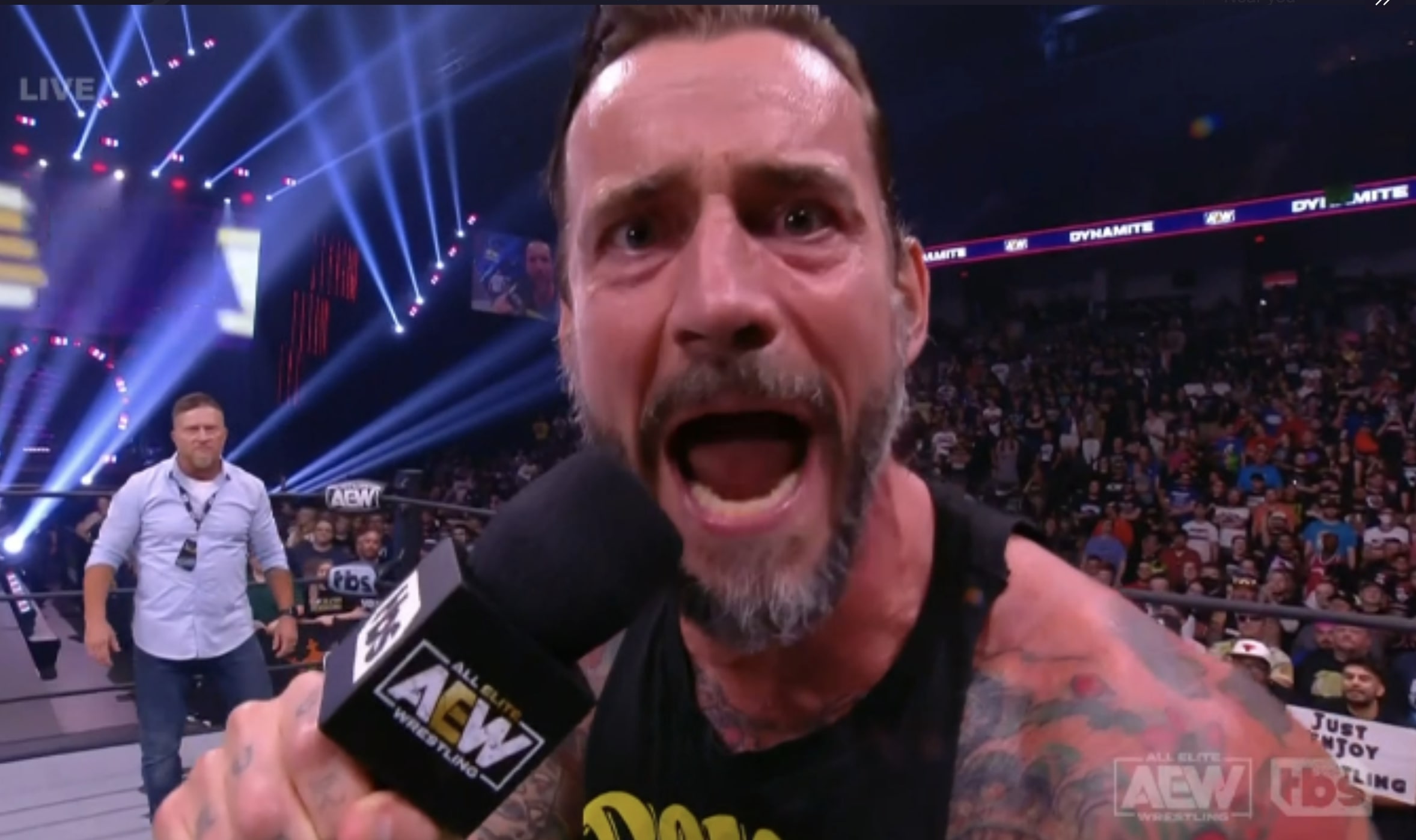 CM Punk Reacts To Colt Cabana Chants During Promo On AEW Dynamite.