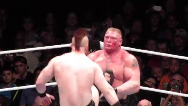 Watch The Full Brock Lesnar Vs Sheamus Match From Last Night’s WWE Live Event