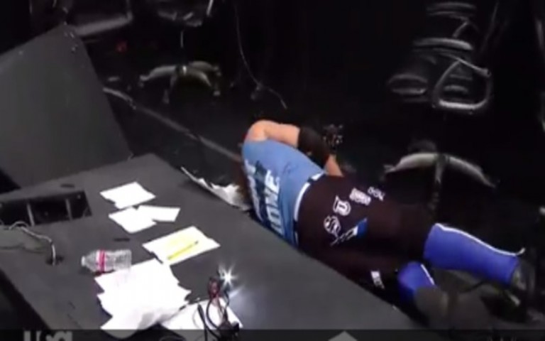 John Cena Puts AJ Styles Through The Announce Table On SmackDown Live