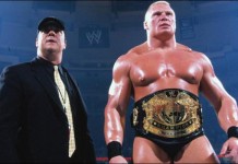 Brock Lesnar with his manager Paul Heyman