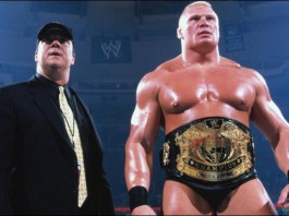 Brock Lesnar with his manager Paul Heyman