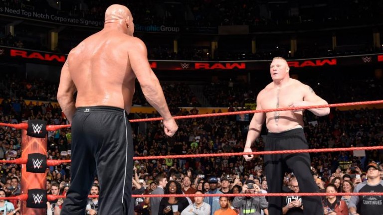 Watch Goldberg’s Face To Face Meeting With Brock Lesnar From WWE Raw