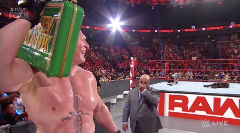 Brock Lesnar Destroys Seth Rollins On Raw, Reveals New Cash In Date