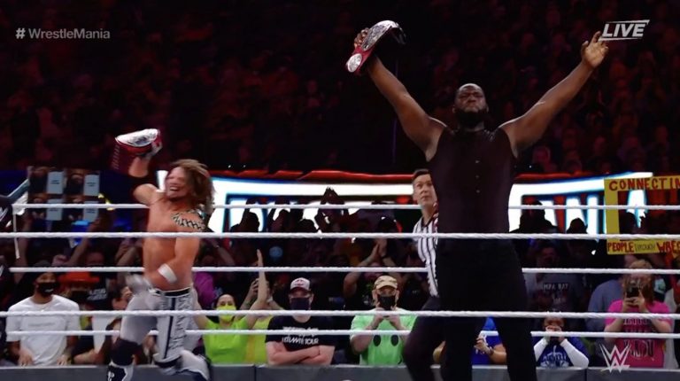 AJ Styles And Omos Win The Raw Tag Team Titles At WrestleMania 37